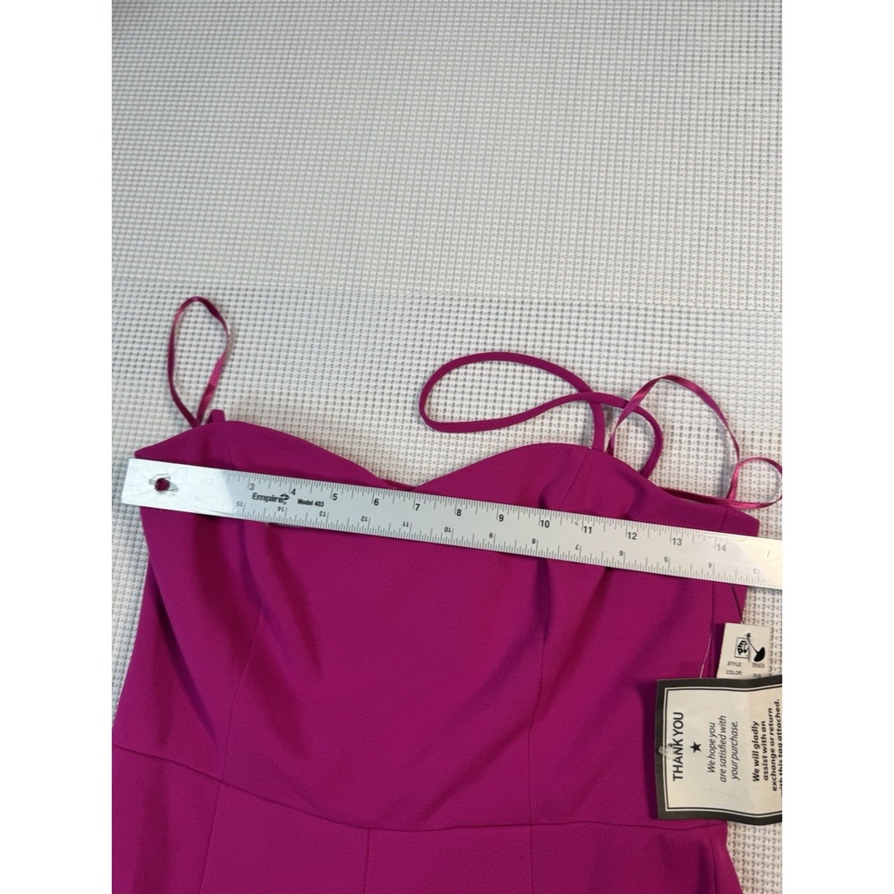 Bebe Pink Jumpsuit Womens Medium Wide Leg Spaghetti Strap Fuchsia NWT Read - Picture 10 of 16